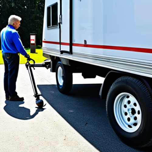 Home 22 **
"Trailer parked securely in a well-lit driveway, anti-theft devices visible (wheel lock, hitch lock), suburban home background, fully clothed person inspecting the trailer, safe for work, appropriate content, modest, professional, perfect anatomy, correct proportions, natural pose, daytime, clear weather."
**