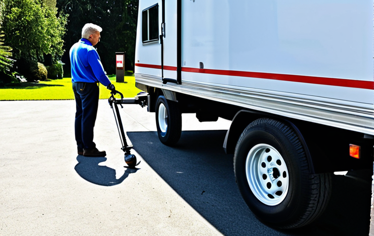 **

"Trailer parked securely in a well-lit driveway, anti-theft devices visible (wheel lock, hitch lock), suburban home background, fully clothed person inspecting the trailer, safe for work, appropriate content, modest, professional, perfect anatomy, correct proportions, natural pose, daytime, clear weather."

**