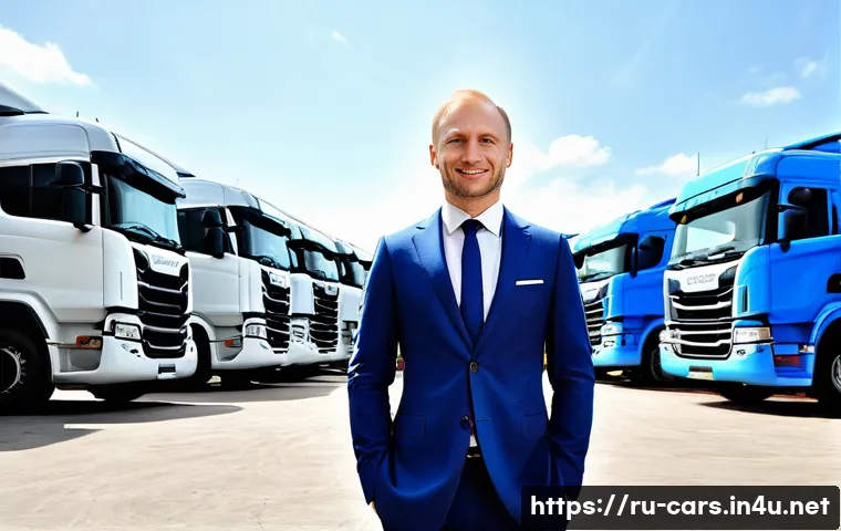 대형 트럭의 중고차 리스 옵션 - **Prompt 1: Strategic Business Growth with Leased Trucks**
A confident and successful Russian ma...